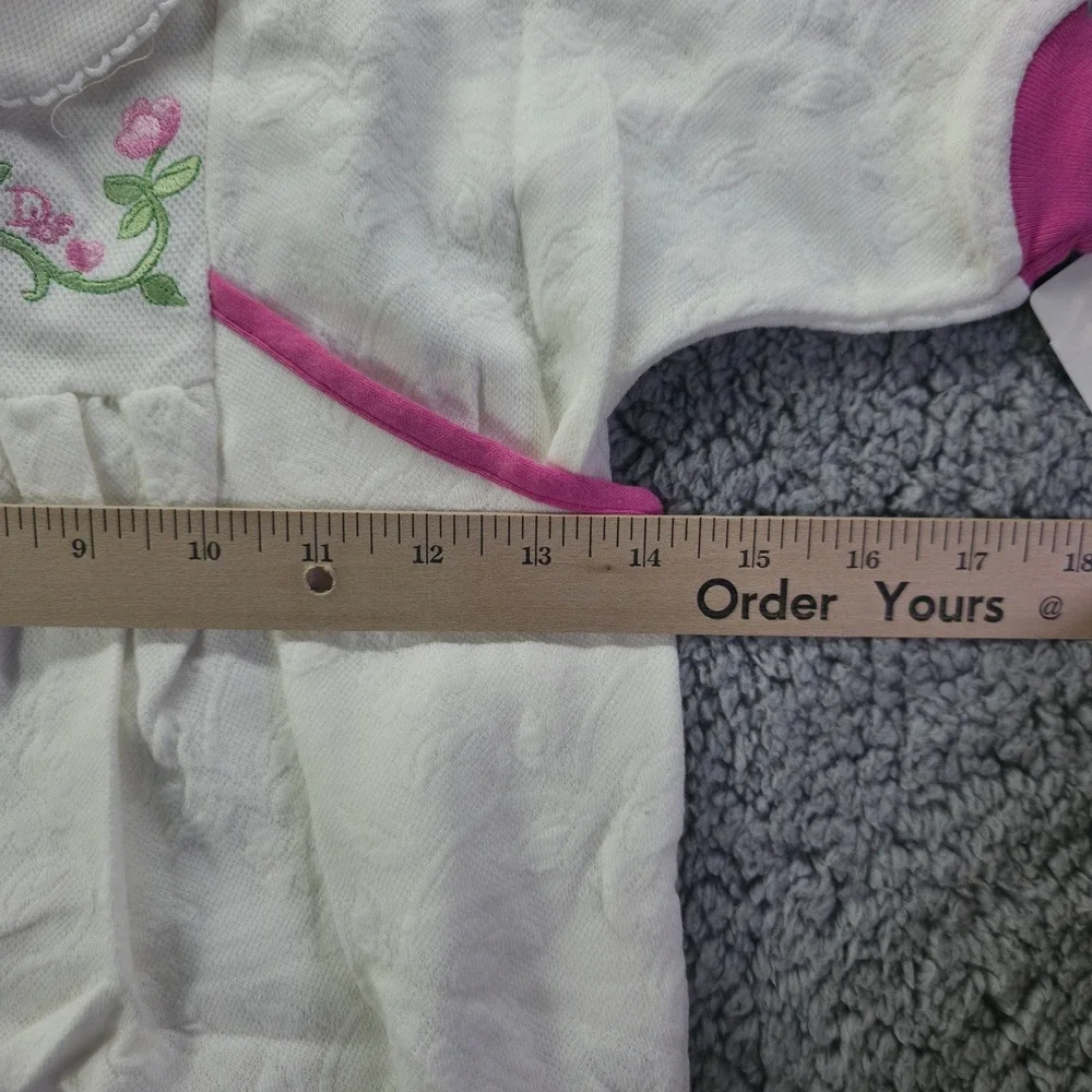 Baby Dior Vintage White Pink Floral Embroidered Romper Sleeper 6 Months 331-706